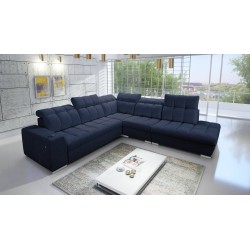 Prisma IX corner sofa with a sleeping function, USB port, and bedding storage - Velvet | Pet friendly, Terra 79