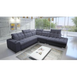 Prisma IX corner sofa with sleeping function, USB port, and storage for bedding - Velvet | Pet friendly, Terra 96