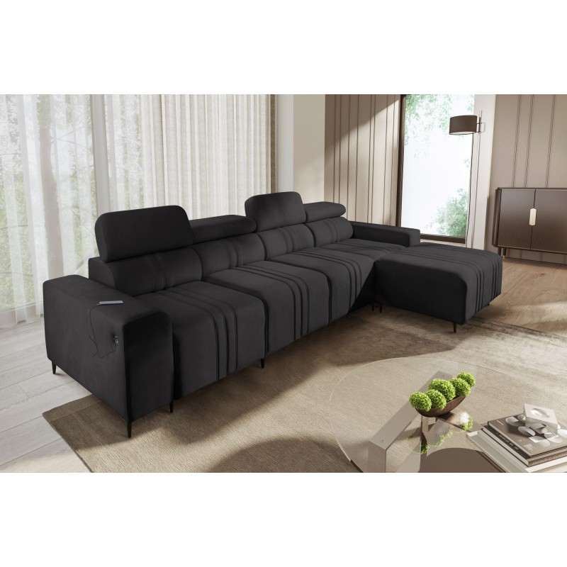 Ecksofa Verona XII mit Schlaffunktion Velours, Vena 20 - Praktisches und elegantes Möbelstück für Ihr Wohnzimmer
