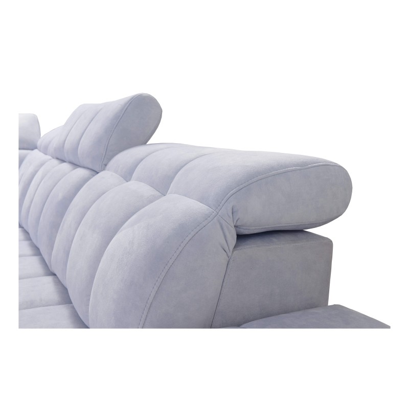 Prisma IX Corner Sofa with Sleeping Function, USB Port, and Bedding Storage - Velvet | Pet Friendly, Terra 76 + Black Eco-leathe