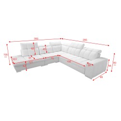 Esquina Prisma IX con función de cama, puerto USB y contenedor para ropa de cama - Terciopelo | Apto para mascotas, Terra 79 + C