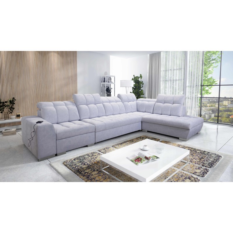 Esquinero Prisma XI con función de cama y puerto USB: elegancia y confort.