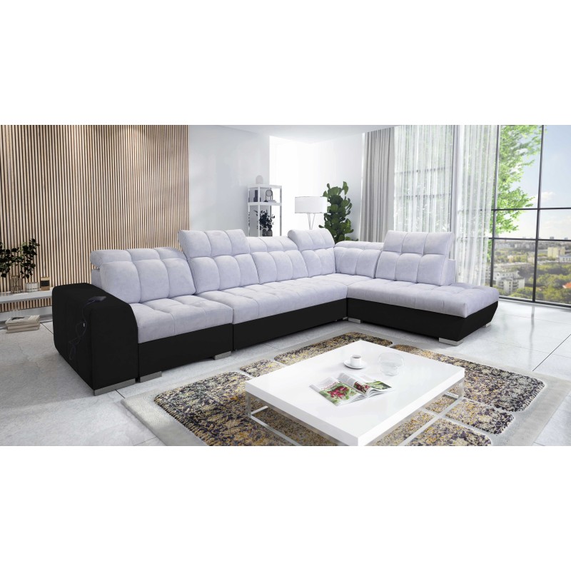 Esquinero Prisma XI con función de cama y puerto USB: elegancia y confort.