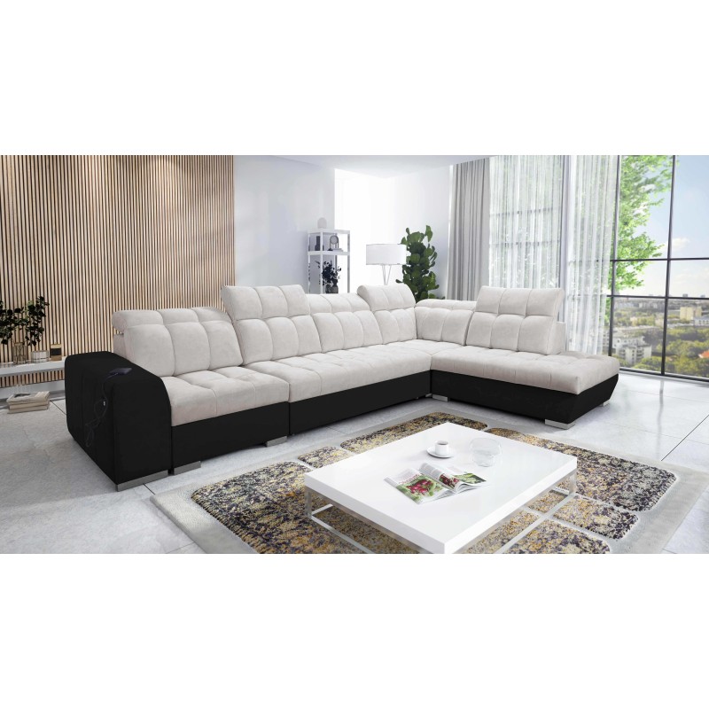 Esquinero Prisma XI con función de cama y puerto USB: elegancia y confort.