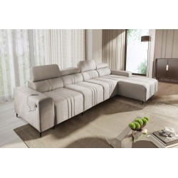 Verona XII Corner Sofa Bed with Velvet, Vena 9 - A Practical and Elegant Piece of Furniture for Your Living Room