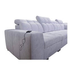 Prisma XI corner sofa with sleeping function and USB port - elegance and comfort
