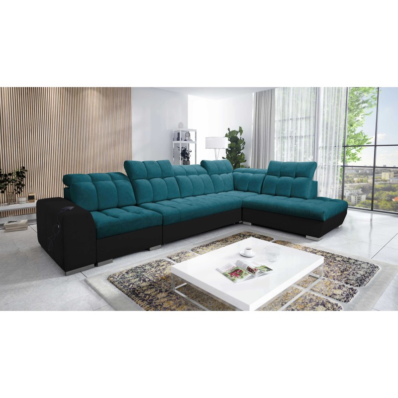 Esquinero Prisma XI con función de cama y puerto USB: elegancia y confort.