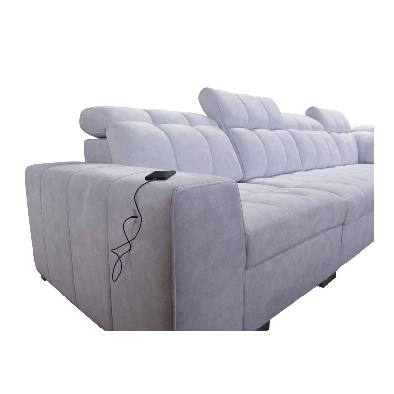 Prisma XI corner sofa with sleeping function and USB port - elegance and comfort