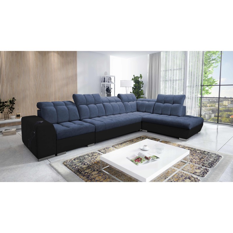 Esquinero Prisma XI con función de cama y puerto USB: elegancia y confort.