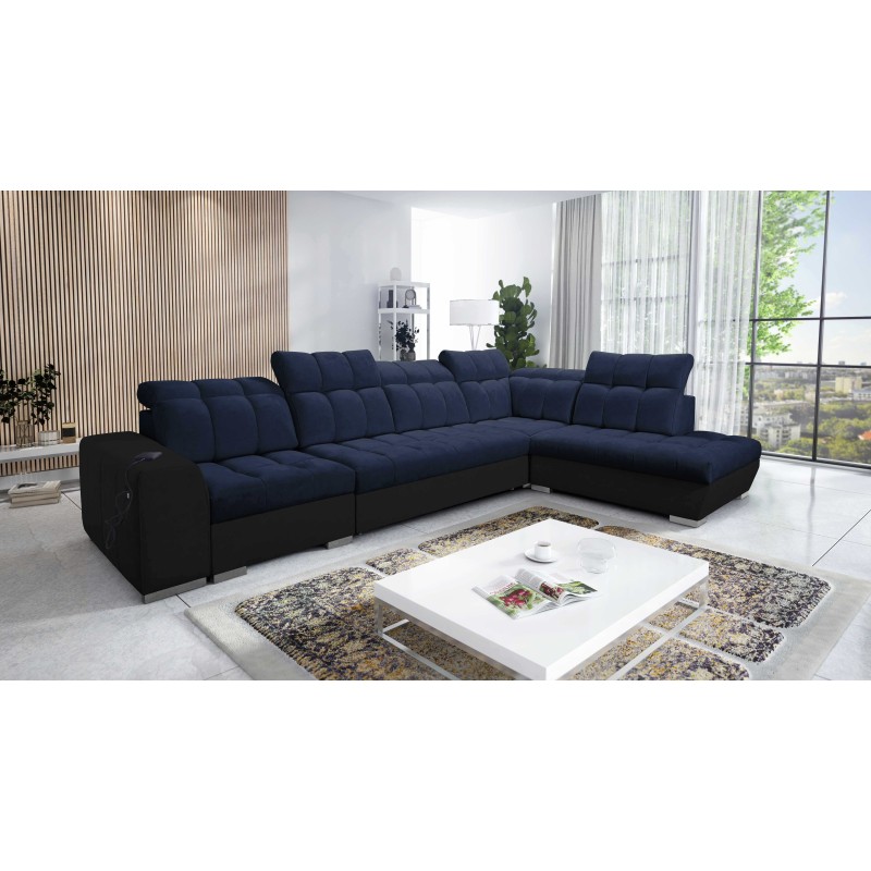 Prisma XI corner sofa with sleeping function and USB port - elegance and comfort