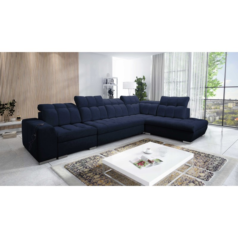 Prisma XI corner sofa with sleeping function and USB port - elegance and comfort