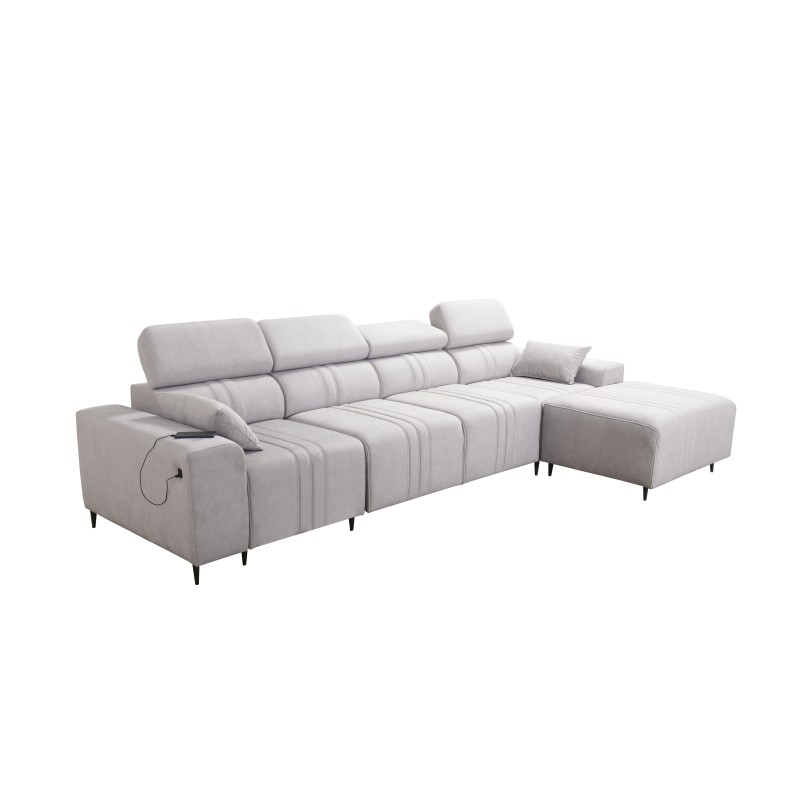 Verona XII Corner Sofa with Sleeping Function Velvet, Vena 8 - A Practical and Elegant Piece of Furniture for Your Living Room