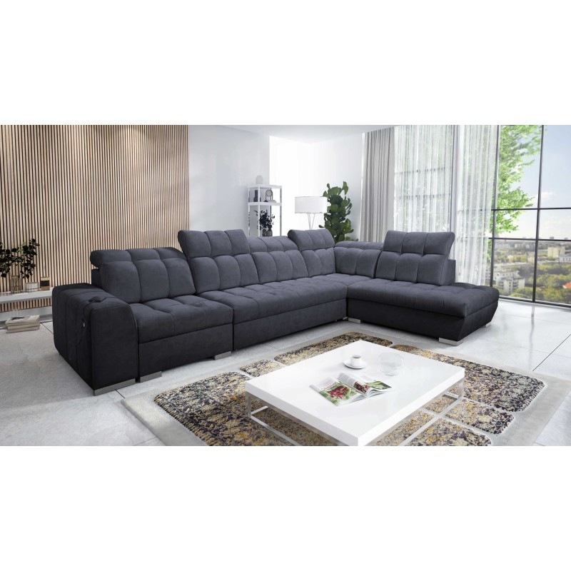 Prisma XI corner sofa with sleeping function and USB port - elegance and comfort
