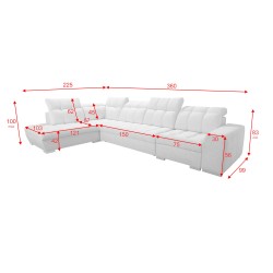 Prisma XI corner sofa with sleeping function and USB port - elegance and comfort