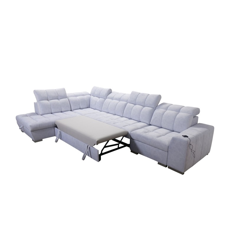 Prisma XI corner sofa with sleeping function and USB port - elegance and comfort