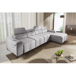 Verona XII Corner Sofa Bed with Velvet Upholstery, Vena 3 - A Practical and Elegant Piece of Furniture for Your Living Room