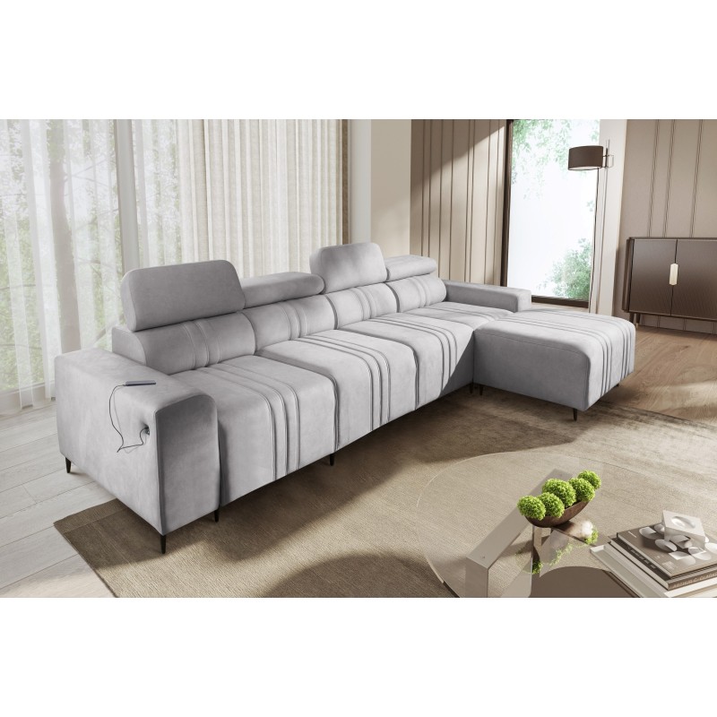 Verona XII Corner Sofa Bed with Velvet Upholstery, Vena 3 - A Practical and Elegant Piece of Furniture for Your Living Room