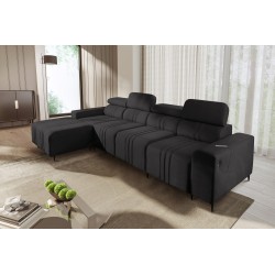 Verona XII Corner Sofa with Sleeping Function Velvet, Vena 20 - A Practical and Elegant Piece of Furniture for Your Living Room