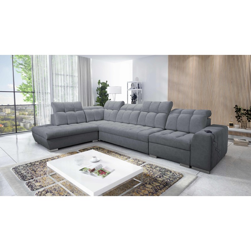 Esquinero Prisma XI con función de cama y puerto USB: elegancia y confort.