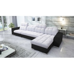 Esquina Prisma XII con función de cama | Mueble de Lujo con Puerto USB | Terciopelo | Apto para mascotas, Terra 80 + Cuero ecoló