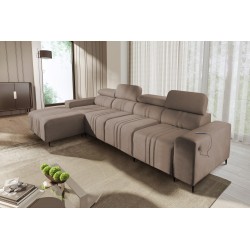 Verona XII Corner Sofa with Sleeping Function Velvet, Vena 14 - A Practical and Elegant Piece of Furniture for Your Living Room