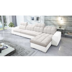 Narożnik Prisma XII z funkcją spania | Luksusowy Mebel z Portem USB | Velvet | Pet friendly, Terra 06 + Ecoskóra