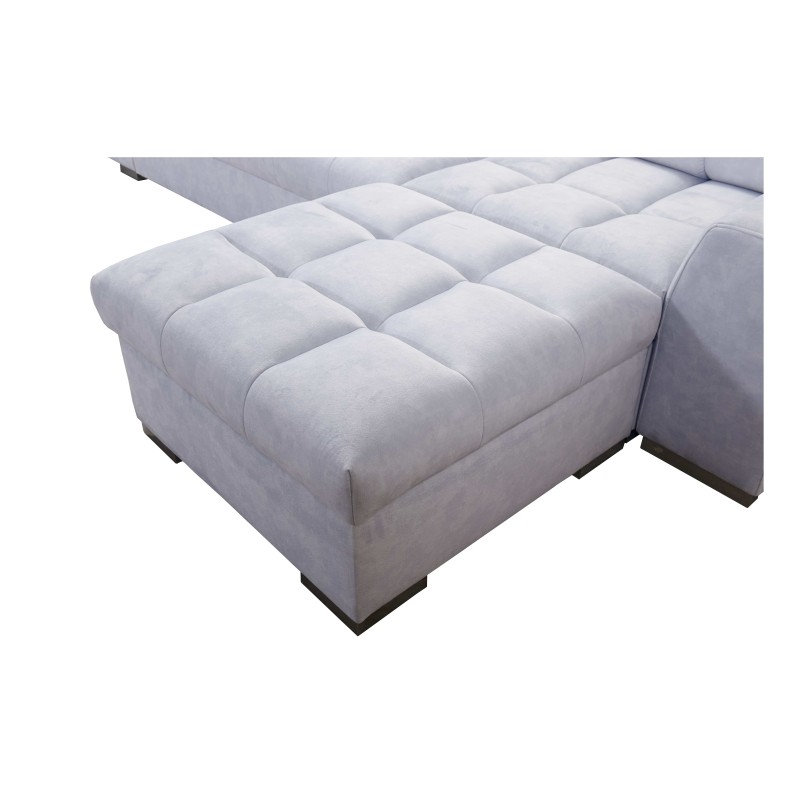 Prisma XII Ecksofa mit Schlaffunktion | Luxusmöbel mit USB-Anschluss | Samt | Haustierfreundlich, Terra 06