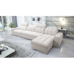 Prisma XII Corner Sofa with Sleeping Function | Luxury Furniture with USB Port | Velvet | Pet Friendly, Terra 06