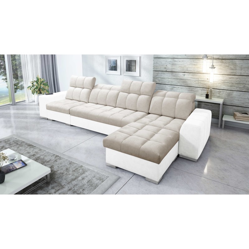 Esquina Prisma XII con función para dormir | Mueble de lujo con puerto USB | Terciopelo | Apto para mascotas, Terra 13 + Ecoskin