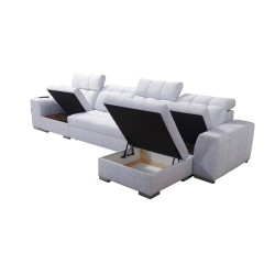 Esquina Prisma XII con función para dormir | Mueble de lujo con puerto USB | Terciopelo | Apto para mascotas, Terra 13 + Ecoskin