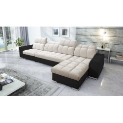 Esquina Prisma XII con función para dormir | Mueble de lujo con puerto USB | Terciopelo | Apto para mascotas, Terra 13 + Cuero e