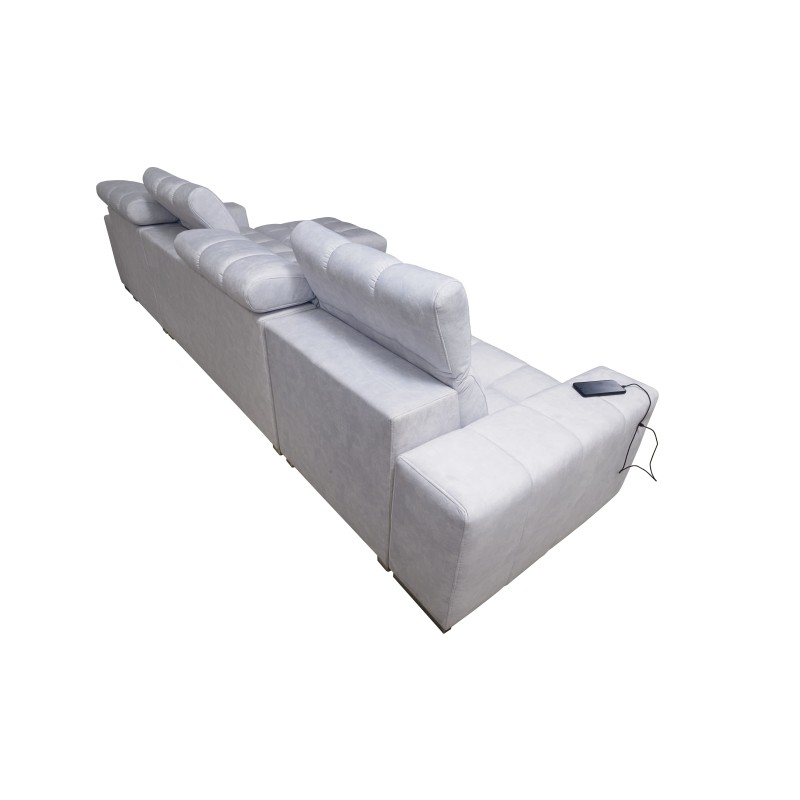 Ecksofa Prisma XII mit Schlaffunktion | Luxusmöbel mit USB-Anschluss | Samt | Haustierfreundlich, Terra 13