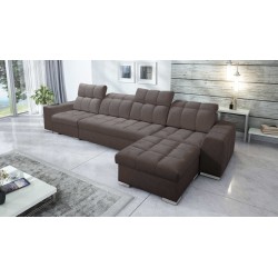 Prisma XII Corner Sofa with Sleeping Function | Luxury Furniture with USB Port | Velvet | Pet Friendly, Terra 26