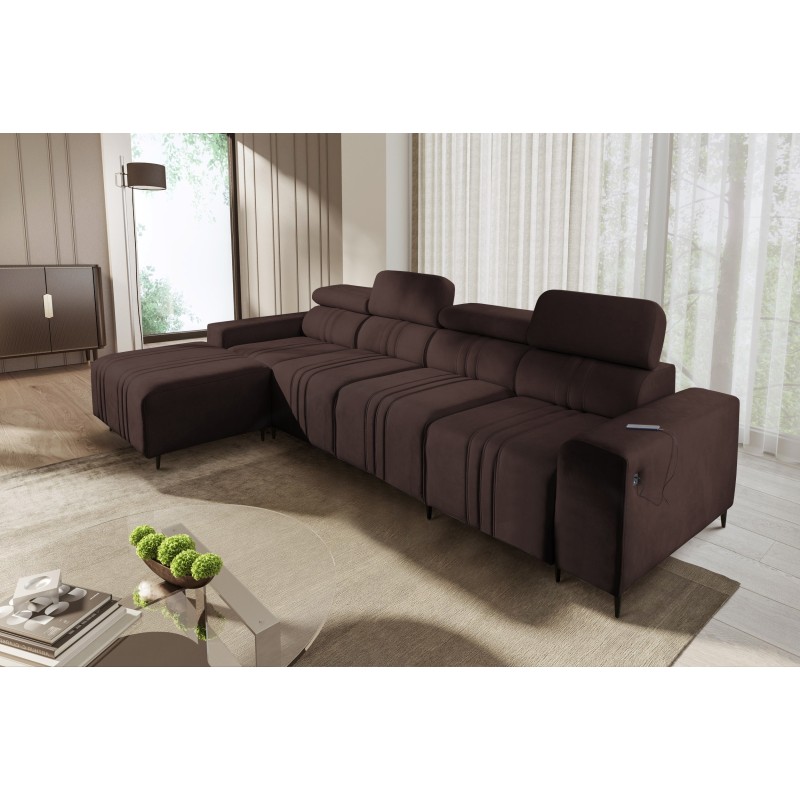 Ecksofa Verona XII mit Schlaffunktion Velours, Vena 13 - Praktisches und elegantes Möbelstück für Ihr Wohnzimmer