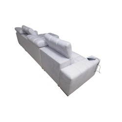 Prisma XII Corner Sofa with Sleeping Function | Luxury Furniture with USB Port | Velvet | Pet Friendly, Terra 48 + Black Eco-lea