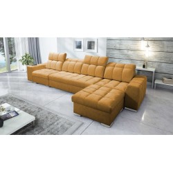 Narożnik Prisma XII z funkcją spania | Luksusowy Mebel z Portem USB | Velvet | Pet friendly, Terra 48