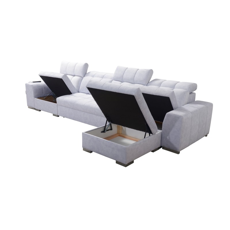 Esquina Prisma XII con función de cama | Mueble de lujo con puerto USB | Terciopelo | Apto para mascotas, Terra 76