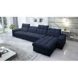 Prisma XII Corner Sofa with Sleeping Function | Luxury Furniture with USB Port | Velvet | Pet Friendly, Terra 79