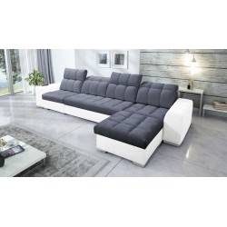 Narożnik Prisma XII z funkcją spania | Luksusowy Mebel z Portem USB | Velvet | Pet friendly, Terra 96 + Ecoskóra