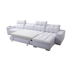 Esquina Prisma XII con función de dormir | Mueble de lujo con puerto USB | Terciopelo | Apto para mascotas, Terra 96 + Eco-cuero