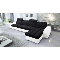 Narożnik Prisma XII z funkcją spania | Luksusowy Mebel z Portem USB | Velvet | Pet friendly, Terra 99 + Ecoskóra