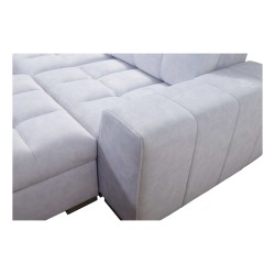 Prisma XII Ecksofa mit Schlaffunktion | Luxuriöses Möbelstück mit USB-Anschluss | Samt | Haustierfreundlich, Terra 99