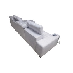 Narożnik Prisma XII z funkcją spania | Luksusowy Mebel z Portem USB | Velvet | Pet friendly, Terra 99