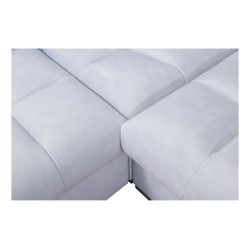 Prisma XII Ecksofa mit Schlaffunktion | Luxusmöbel mit USB-Port | Samt | Haustierfreundlich, Terra 99 + Kunstleder