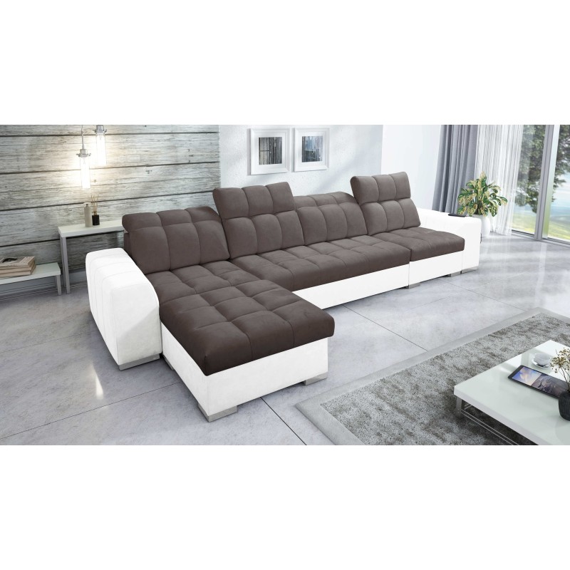 Esquina Prisma XII con función para dormir | Mueble de lujo con puerto USB | Terciopelo | Apto para mascotas, Terra 26 + Ecocuer