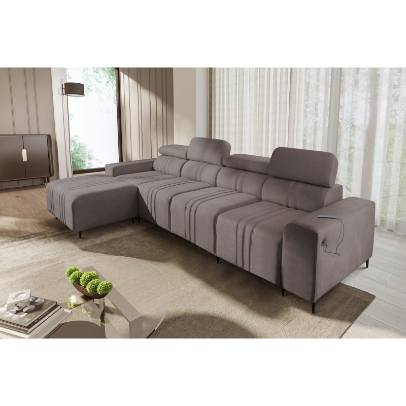 Verona XII Ecksofa mit Schlaffunktion Velours, Vena 8 - Ein praktisches und elegantes Möbelstück für Ihr Wohnzimmer