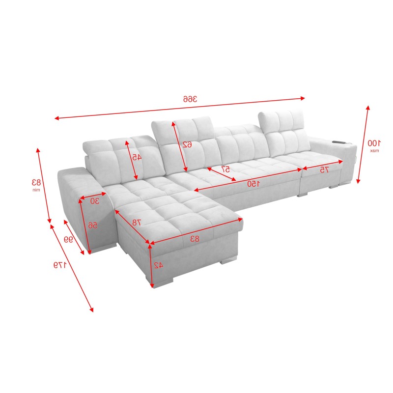Esquinero Prisma XII con función de cama | Mueble de lujo con puerto USB | Terciopelo | Apto para mascotas, Terra 26 + Eco-cuero