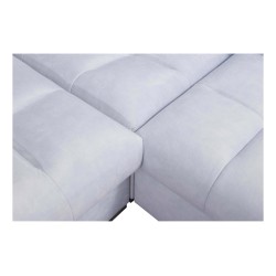 Narożnik Prisma XII z funkcją spania | Luksusowy Mebel z Portem USB | Velvet | Pet friendly, Terra 48 + Ecoskóra czarna