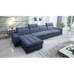 Prisma XII Ecksofa mit Schlaffunktion | Luxuriöses Möbelstück mit USB-Anschluss | Samt | Haustierfreundlich, Terra 76
