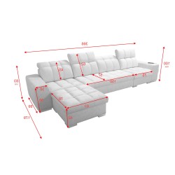 Narożnik Prisma XII z funkcją spania | Luksusowy Mebel z Portem USB | Velvet | Pet friendly, Terra 79 + Ecoskóra